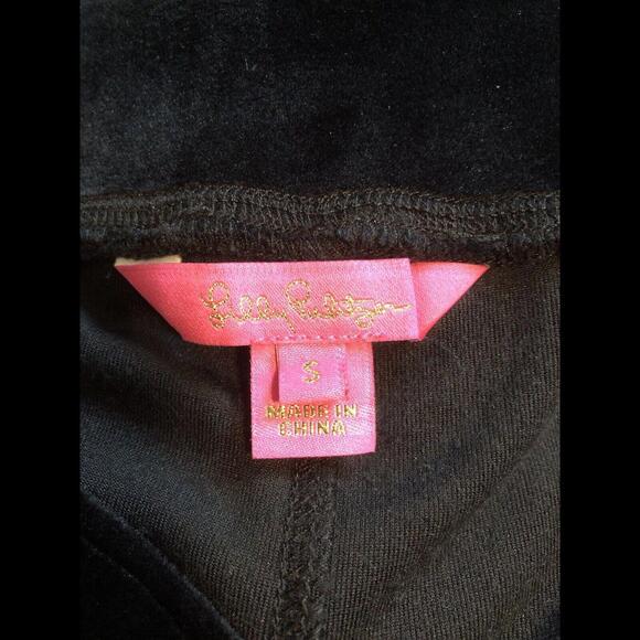 Lilly Pulitzer Womens Pants Black Velvet Mid Rise Straight Pull On Stretch Small - Picture 4 of 5